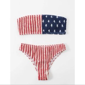 NWT AMERICAN FLAG BANDEAU BIKINI 🇺🇸